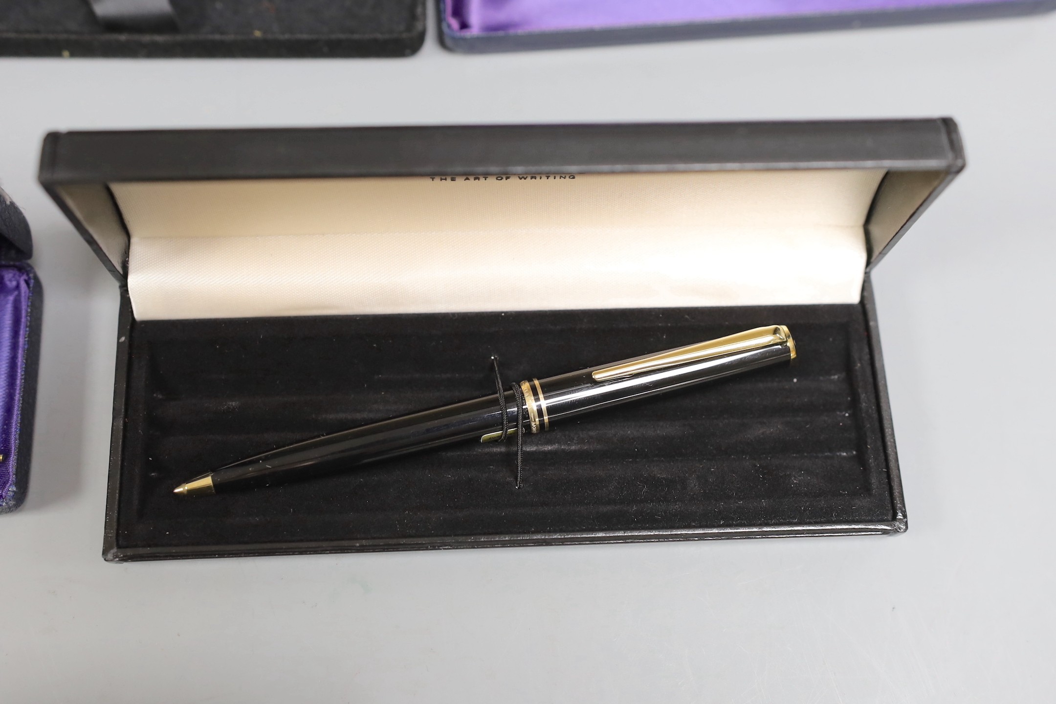 A quantity of pens including a Montblanc classic, Parker, Watermans, Papermate and Scheaffer